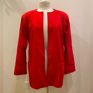 Count Romi Vintage Red Ultrasuede Lightweight Coat Duster 2 Pockets / Size 6